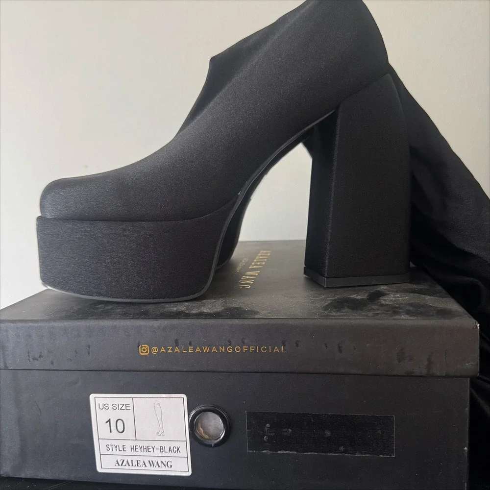 Azalea Wang Heyhey Black Platform Pant Boots 10 Clubwear baddie 90s Goth NIB